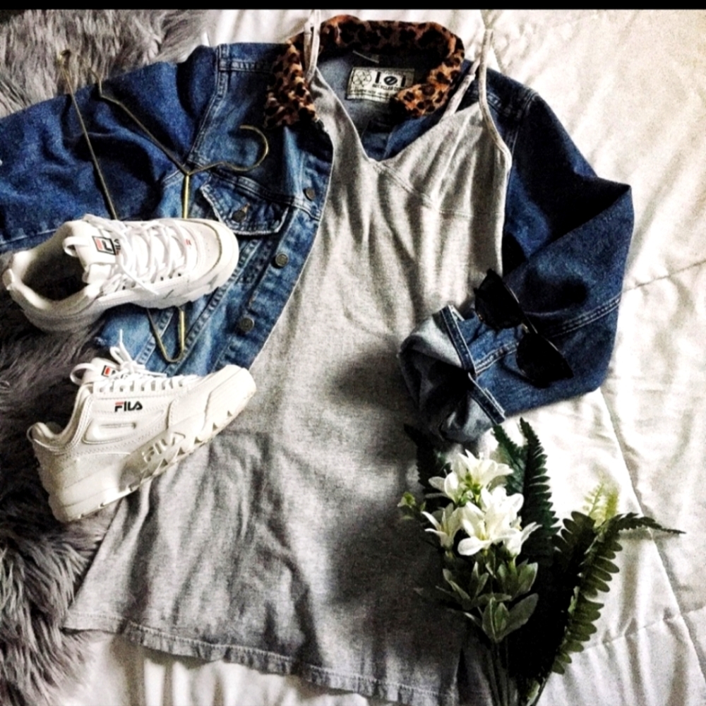 Calvin Klein Cotton Heather Grey Athleisure Dress Small Medium